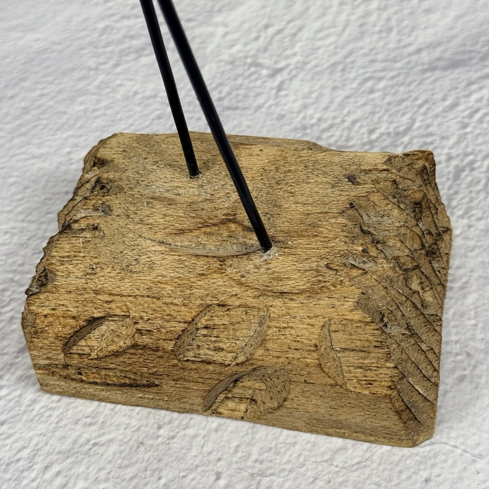 Hand Carved Wooden Egret Shorebird Sculpture Coastal Beach Decor Rustic Bird Art - Picture 13 of 16